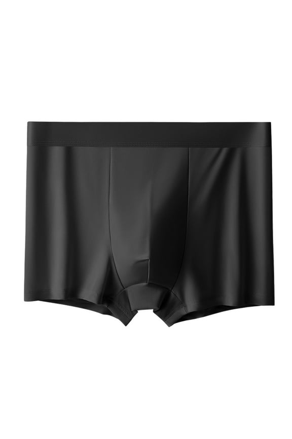 Satin Boxers Briefs for Men, Silk Feeling Sleep Shorts Underwear Pack, Silky Briefs Ice Silk Underwear with Bulge Pouch Breathable Cool Boxer Underpants