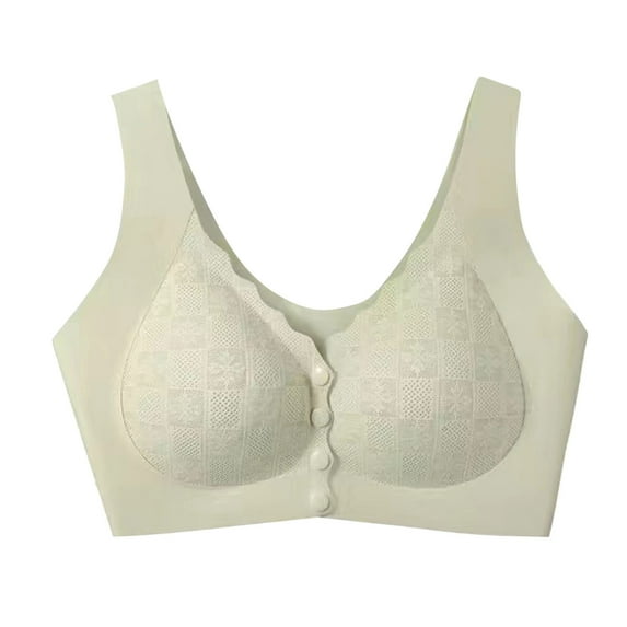 Taqqpue Seamless Front Closure Bras for Women Solid Color Wireless Full Coverage Support Bra Comfortable No Underwire Everyday Bras