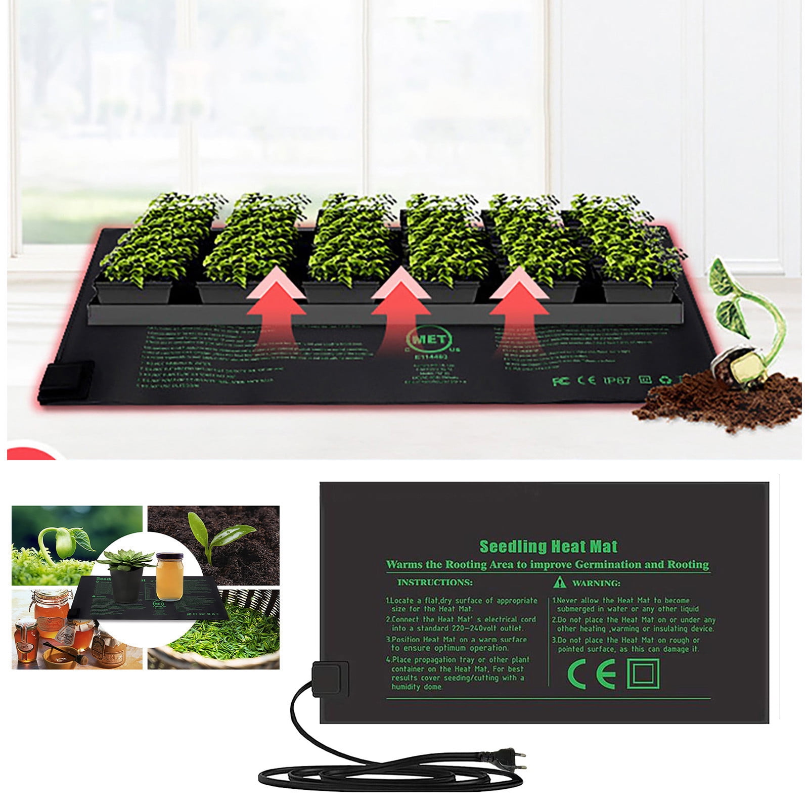 Taqqpue Seedling Propagation Heat Mat,Plant Heating Pad Seedling