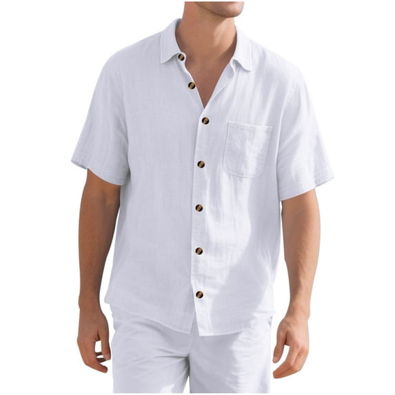 Taqqpue Shirts for Men Short Sleeve Button Down Shirt Collared Lightweight Summer Casual Beach Vacation Tops with Pocket