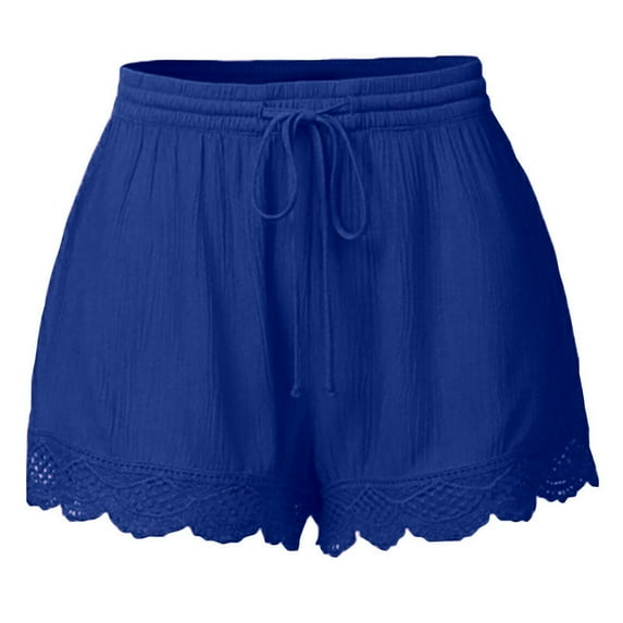 Taqqpue Shorts for Women Lace Plus Size Rope Tie Shorts Fashion Yoga Sport Pants Leggings Trousers Summer Workout Shorts