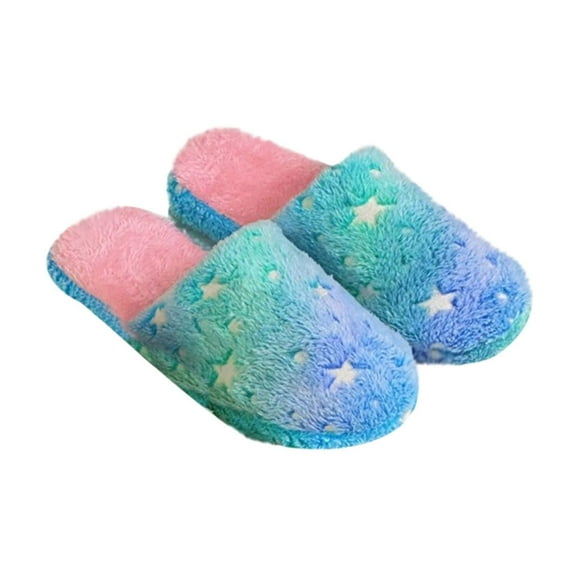 Taqqpue Slippers for Women Casual Print Winter Warm Shoes Cute House Slippers for Women