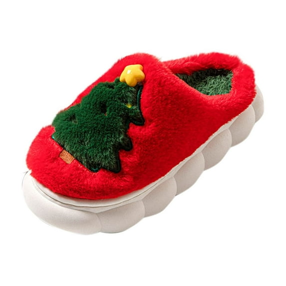Taqqpue Slippers for Women Indoor Christmas House Slippers Winter Bedroom Warm Fuzzy Arch Support Slippers