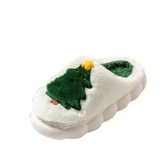 Taqqpue Slippers for Women Indoor Christmas House Slippers Winter Bedroom Warm Fuzzy Arch Support Slippers