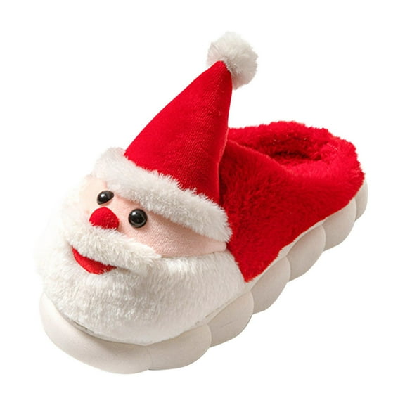 Taqqpue Slippers for Women Indoor Christmas Santa House Slippers Casual Print Winter Warm Shoes Secret Santa Gift