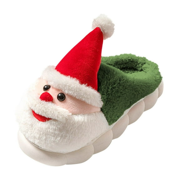 Taqqpue Slippers for Women Indoor Christmas Santa House Slippers Casual Print Winter Warm Shoes Secret Santa Gift