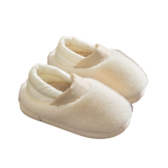 Taqqpue Slippers for Women, Winter Solid Color House Slippers Fuzzy Curly Fur Memory Foam Loafer Slippers with Polar Fleece Lining