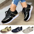 thumbnail image 1 of Taqqpue Sneakers for Women Walking Shoes Round Thick Sole Low Top Stitching Outdoor Sports Lace-up Comfortable Casual Shoes, 1 of 6