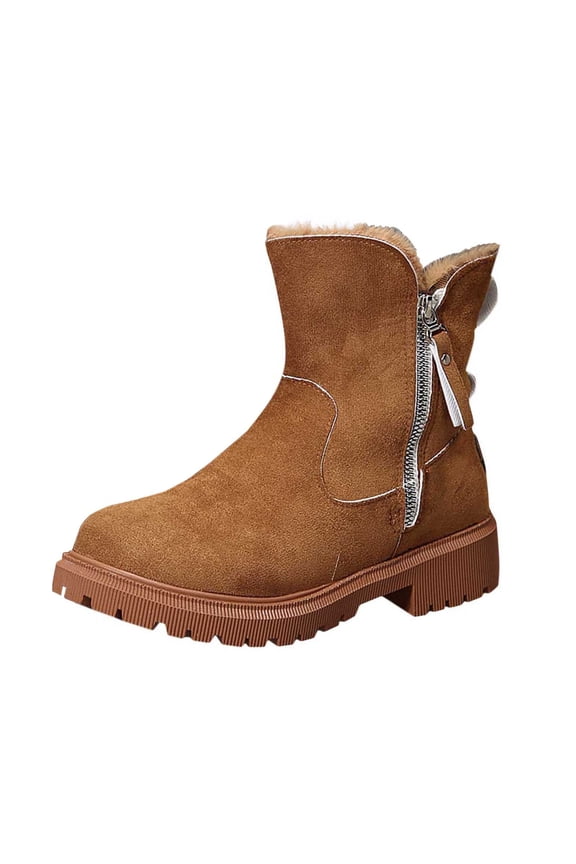 Snow Boots for Women Wide Width High-top Winter Boots Lace Up Warm Comfortable Outdoor Fur Lined Ankle Booties