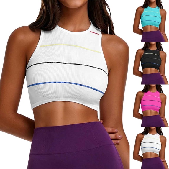 Taqqpue Sports Bras for Women Wirefree Padded Workout Yoga Gym Fitness Bra Cross Mesh Vest Solid Color No Steel Ring Soft Comfortable Push Up Bra for Women Black,White,Hot Pink,Green,S,M,L,XL