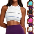 thumbnail image 1 of Taqqpue Sports Bras for Women Wirefree Padded Workout Yoga Gym Fitness Bra Cross Mesh Vest Solid Color No Steel Ring Soft Comfortable Push Up Bra for Women Hot Pink,M, 1 of 7