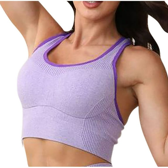 Taqqpue Sports Bras for Women Solid Color High Support,Racerback High Impact Sports Bra Padded Workout Seamless Yoga Athletic Bras