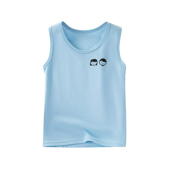 Taqqpue Summer Tank Tops for Kids Soft Cotton Round Neck Sleeveless Athletic Undershirt Print T-Shirts Casual Basic Cami Top 2-12 Years