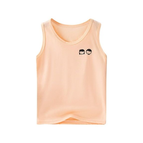 Taqqpue Summer Tank Tops for Kids Soft Cotton Round Neck Sleeveless Athletic Undershirt Print T-Shirts Casual Basic Cami Top 2-12 Years