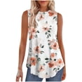 thumbnail image 1 of Taqqpue Summer Tank Tops for Women 2025 Sleeveless Crew Neck Floral Printed Casual T Shirts Loose Fit Trendy Basic Blouse, 1 of 6