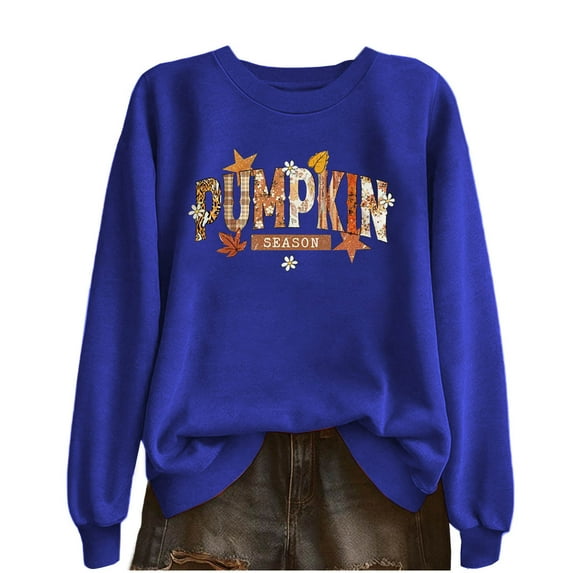 Taqqpue Sweatshirt for Women Fall Crewneck Pumpkin Pullovers Loose Fit Halloween Thanksgiving Oversize Long Sleeve Shirt Tops