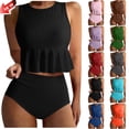 thumbnail image 1 of Taqqpue Tankini Swimsuits for Women High Waisted Bikini Sets Plus Size Two Piece Bathing Suits Tummy Control Swimwear, 1 of 8