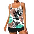 thumbnail image 1 of Taqqpue Tankini Swimsuits for Women Two Piece Tummy Control Swimsuits Flowy Blouson Floral Swim Tank Top with Boyshorts S-2XL, 1 of 6