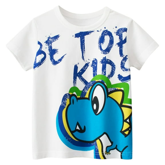 Taqqpue Toddler Baby Boys T-Shirt Kids Cotton Short Sleeve Shirts Summer Cute Cartoon Graphic Casual Tees Daily Playwear Tops for 1-10 Years