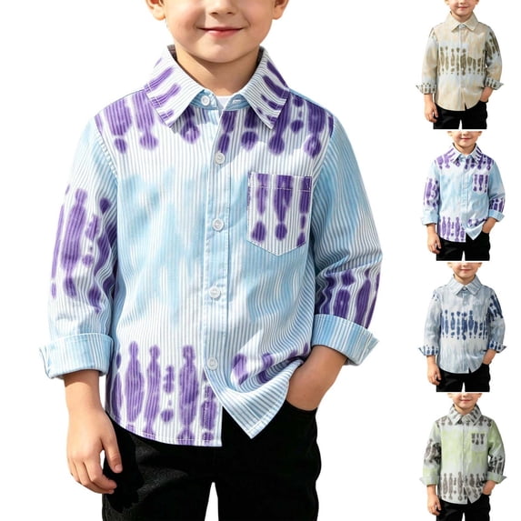 Taqqpue Toddler Boys Long Sleeve Button Down Shirts Kids Casual Plus Size Plaid Blouse Shirt,Loose Fit Fall Winter OverSize Jacket Tops for Boys 2-7 Years