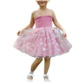 thumbnail image 1 of Taqqpue Toddler Girl Tutu Dress Summer Kids Floral Tulle Skirt Party Wedding Pageant First Birthday Party Dress Spaghetti Strap Sleeveless Princess Sundress 9M-5T, 1 of 9