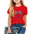 thumbnail image 1 of Taqqpue Toddler Girls Boys 4th of July Shirt American Flag T-Shirts for Kids Toddler Cotton Summer Short Sleeve Crewneck Tops Patriotic Tee Tops Kids Independence Day Outfit 2-13 Years, 1 of 4