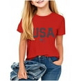 thumbnail image 1 of Taqqpue Toddler Kids American Flag Shirt 4th of July T Shirt Casual Cotton Short Sleeve Patriotic Tees for Girls Boys 2-13 Years, 1 of 4