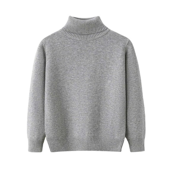 Taqqpue Toddler Kids Boys Girls Turtleneck Sweater Solid Color Long Sleeve Shirts Tops Casual Knitted Slim Fit Pullover Blouse Tee