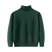TAQQPUE Toddler Kids Boys Girls Turtleneck Sweater Solid Color Long Sleeve Shirts Tops Casual Knitted Slim Fit Pullover Blouse Tee