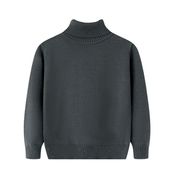 Taqqpue Toddler Kids Boys Girls Turtleneck Sweater Solid Color Long Sleeve Shirts Tops Casual Knitted Slim Fit Pullover Blouse Tee