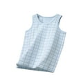 thumbnail image 1 of Taqqpue Unisex Boys Girls Summer Tank Tops Soft Cotton Round Neck Sleeveless Athletic Undershirt Checked Print T-Shirts Casual Basic Cami Top for Kids 2-14 Years, 1 of 3