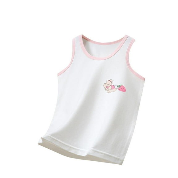 Taqqpue Unisex Boys Girls Summer Tank Tops Soft Cotton Round Neck Sleeveless Athletic Undershirt Spotted Print T-shirts Tee Casual Basic Cami Top for Kids 2-14 Years