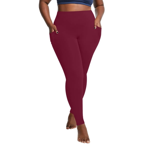 Taqqpue Warm Fleece Lined Leggings Women with Pockets- Thermal Winter High Waisted Yoga Pants Tummy Control Soft for Workout