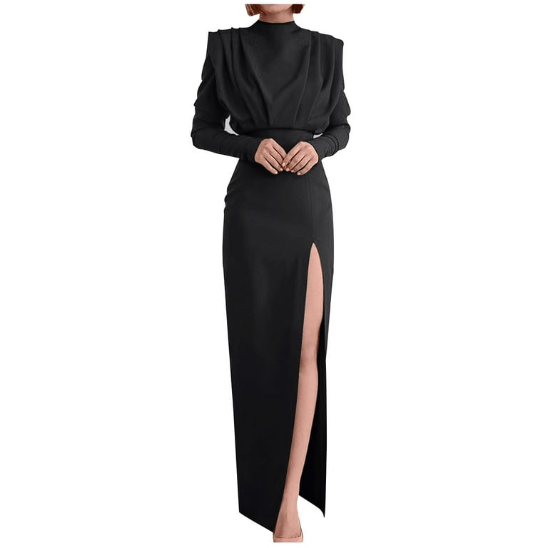 Sexy Slim Round Neck Split Long Sleeves Evening Dress Sexy Slim Round Neck Split Long Sleeves Evening Dress
