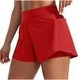 thumbnail image 1 of Taqqpue Women 2 in 1 Running Shorts Elastic High Waisted Athletic Shorts Quick Dry Golf Yoga Gym Track Workout Shorts with Zipper Pockets, 1 of 7