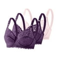 thumbnail image 1 of Taqqpue Women 3 PC Bras Floral Lace Deep V Sexy Bras Bralette Solid Color Unlined Underwire Everyday Bras for Women, 1 of 3