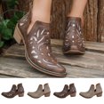 thumbnail image 1 of Taqqpue Women Ankle Booties Women's Fashionable Casual Hollow Out Ankle Boots Thick Heels Mid-Heel British Style Ankle Boots for Women, 1 of 9