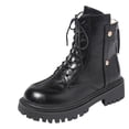 thumbnail image 1 of Taqqpue Women Ankle Boots,Casual Winter Keep Warm Boots British Style Front Lace Up Short Boots for Women, 1 of 9