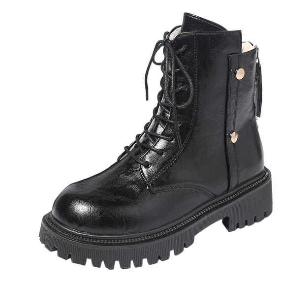 Taqqpue Women Ankle Boots,Casual Winter Keep Warm Boots British Style Front Lace Up Short Boots for Women