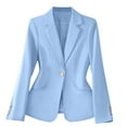 thumbnail image 1 of Taqqpue Women Blazer Casual Solid Color Long Sleeve V Neck Button Front Suit Jackets Elegant Work Office Blazer Coat for Women, 1 of 2