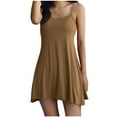 thumbnail image 1 of Taqqpue Women Built in Bra Nightgowns Casual Solid Color Spaghetti Strap Scoop Neck Full Slip Sleep Shirts Lightweight Dry Quick Sleep Dress Loose Fit Flowy Sleeveless Plus Size Sleepwear, 1 of 2