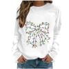Taqqpue Women Christmas Sweatshirt Long Sleeve Christmas Graphic t Shirts Fall Winter Loose Fit Plus Size Crewneck Pullover Tops for Women