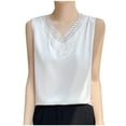thumbnail image 1 of Taqqpue Women Embroidery Lace Tank Tops Sleeveless Lace Silk Satin Casual Top Elegant Dressy Cocktail Shirts Loose Fit Trendy Fashion Party Tank Tops, 1 of 3