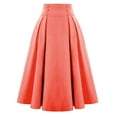 thumbnail image 1 of Taqqpue Women Flowy Pleated Skirts Ruched Ruffle Hem Long Skirt A Line Elastic High Waisted Midi Skirt Boho Casual Solid Color Long Skirts, 1 of 7