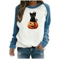 thumbnail image 1 of Taqqpue Women Halloween Ghost Sweatshirt Loose Fit Cute Crewneck Halloween Pullover Top Fall Winter T Shirts Casual Spooky Long Sleeve Plus Size Shirts, 1 of 7