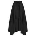 thumbnail image 1 of Taqqpue Women Halloween Renaissance Layered Long Skirt Elastic High Waist Tiered Skirt Casual Solid Color Drawstring Plus Size Skirt for Women, 1 of 2
