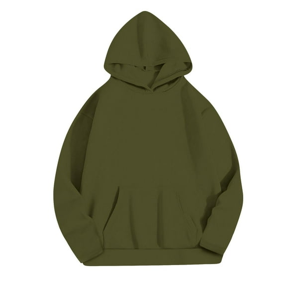 Taqqpue Women Hoodie Casual Solid Color Long Sleeve Pullover Tops Sports Outerwear Loose Fit Plus Size Hooded Sweatshirt with Pockets
