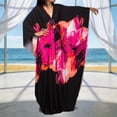 thumbnail image 1 of Taqqpue Women Kaftan Dresses Plus Size V-Neck Flutter Sleeves Beach Cover Up Loose Fit Maxi Dress Summer Floral Print Caftan Dress Clearance Under $12 for Women, 1 of 10