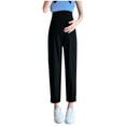 thumbnail image 1 of Taqqpue Women Maternity Capris Wide Leg Cropped Yoga Pants Solid Color Loose Casual Over Belly Pregnancy Pants with Pockets, 1 of 4