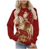 Taqqpue Women Men Christmas Sweatshirt Vintage Santa Sweatshirt Long Sleeve Merry Christmas Fleece Pullover Tops Ugly Christmas Sweater for Women